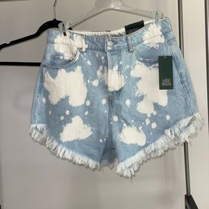 Bleached jean shorts